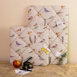 Noticeboard, memo board with garden bird design