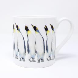 King penguin couple leaning in harmony mug - handle facing right