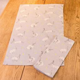 Hare tea towel - all over pattern