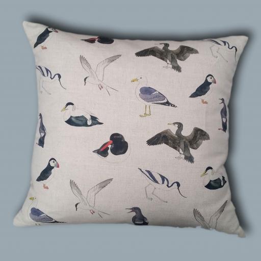 Bird cushion - sea birds