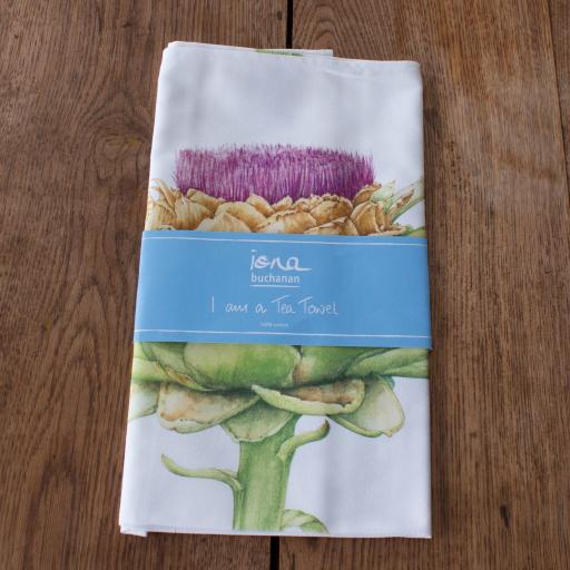 tea towel with Artichoke design in packaging