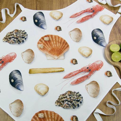 Apron - shellfish design, sea shells
